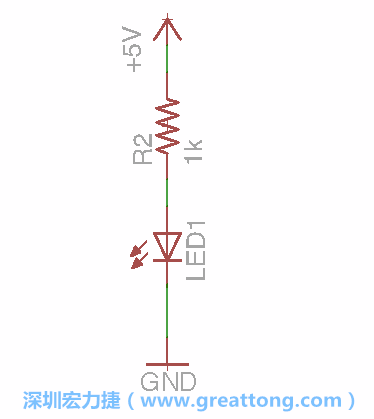 如圖所示放置一個開關(guān)（switch）、10K電阻器（10k resistor）和0.1μF的電容（0.1μF capacitor），并把開關(guān)的一端連到接地端上。