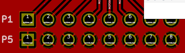 TOP層鋪鋪的狀態(tài)，到下方排pad為GND，連接GND Copper zone 都是設(shè)定Thermal relief Pad