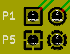 TOP層鋪鋪的狀態(tài)，到下方排pad為GND，連接GND Copper zone 都是設(shè)定Thermal relief Pad